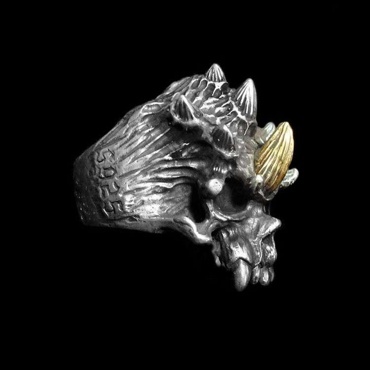 Multi Angle Skull Ring - 925 Silver Skull Ring - 图片 2