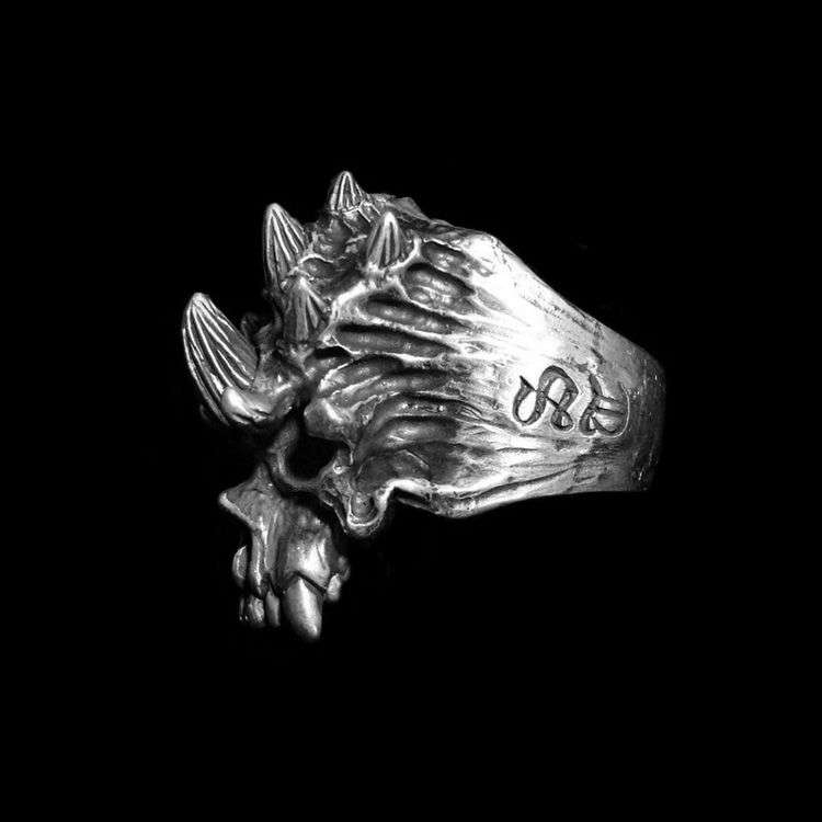 Multi Angle Skull Ring - 925 Silver Skull Ring - 图片 3