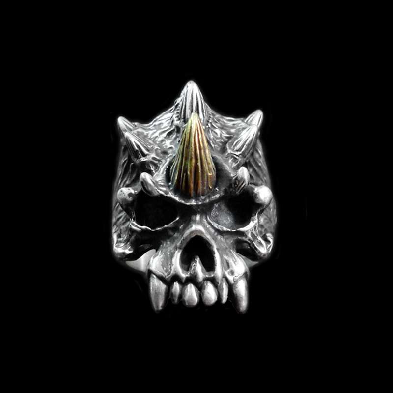 Multi Angle Skull Ring - 925 Silver Skull Ring - 图片 4