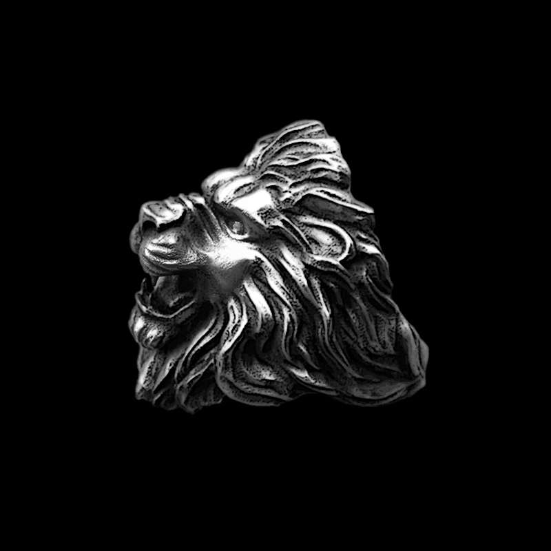 Male lion ring 925 silver King of Grassland lion ring SSJ238 - 图片 2