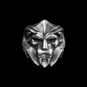 War helmet ring 925 Silver mens Knight mask rings SSJ285
