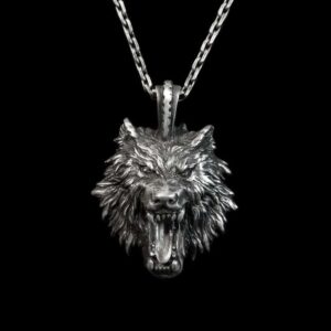 Wolf pendant Successful people must be wolfish 925 silver wolf necklace