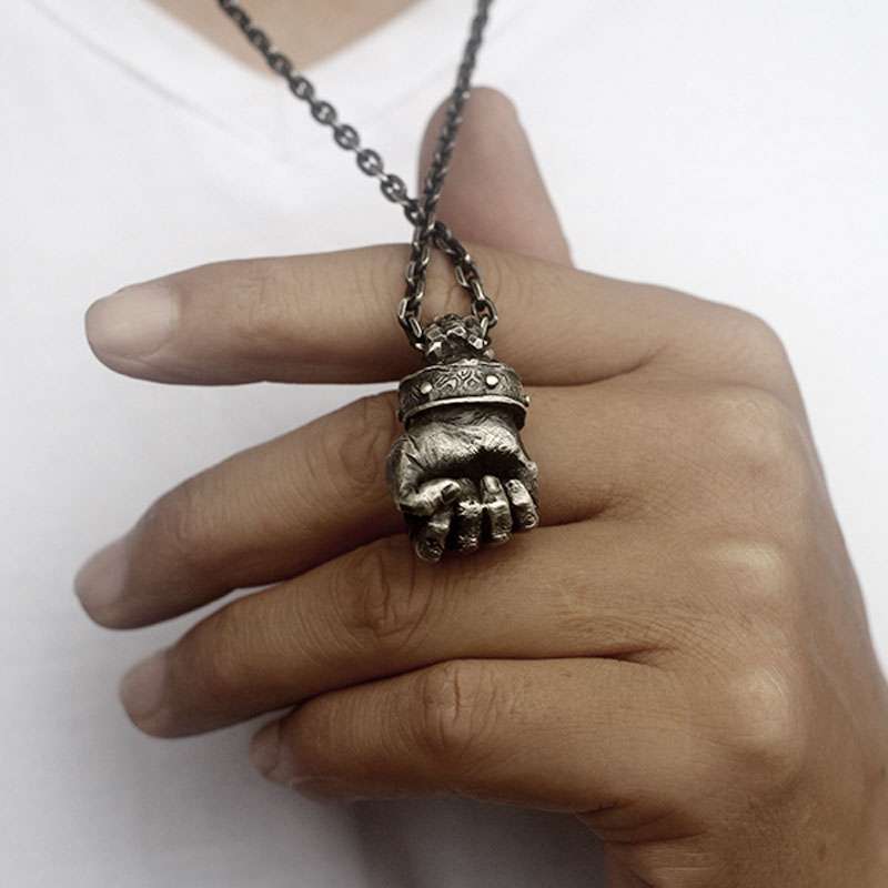 Strength Necklace 925 Silver Fist of Strength Pendant - 图片 5