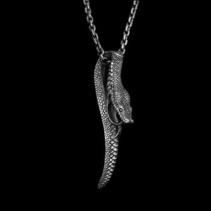 Snake Viper Cobra - 925 Silver Pendant Necklace for Men