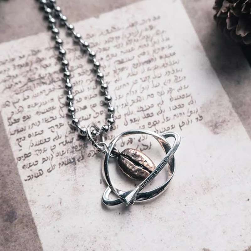Custom Coffee Planet Necklace - Custom Pendant Necklace for Men - 图片 5