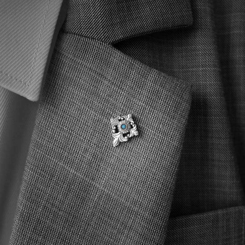 Lucky Flower Brooch - 925 Silver Floral Collar Pin - 图片 2