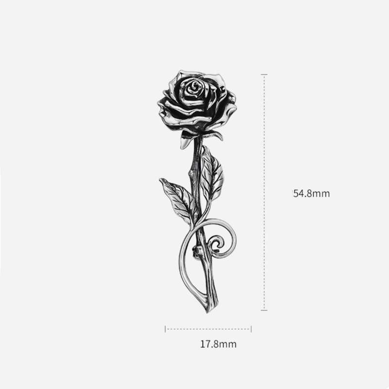 Rose Is the Best Match for Suits - 925 Silver Brooch for Men - 图片 6