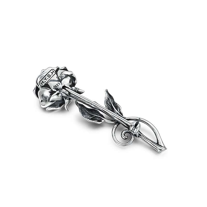 Rose Is the Best Match for Suits - 925 Silver Brooch for Men - 图片 5