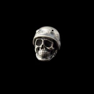 Skull Soldier Brooch - 925 Sterling Silver Lapel Pin for Men