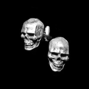Silver Skull Cufflinks – Handcrafted 925 Sterling Silver Gothic Cufflinks for Men