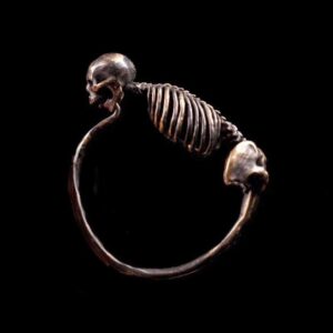 Brass Skull Keychain - Handmade Skull Key Ring for Men