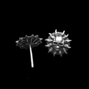 Sun Skull Earrings - 925 Silver Earrings for Men