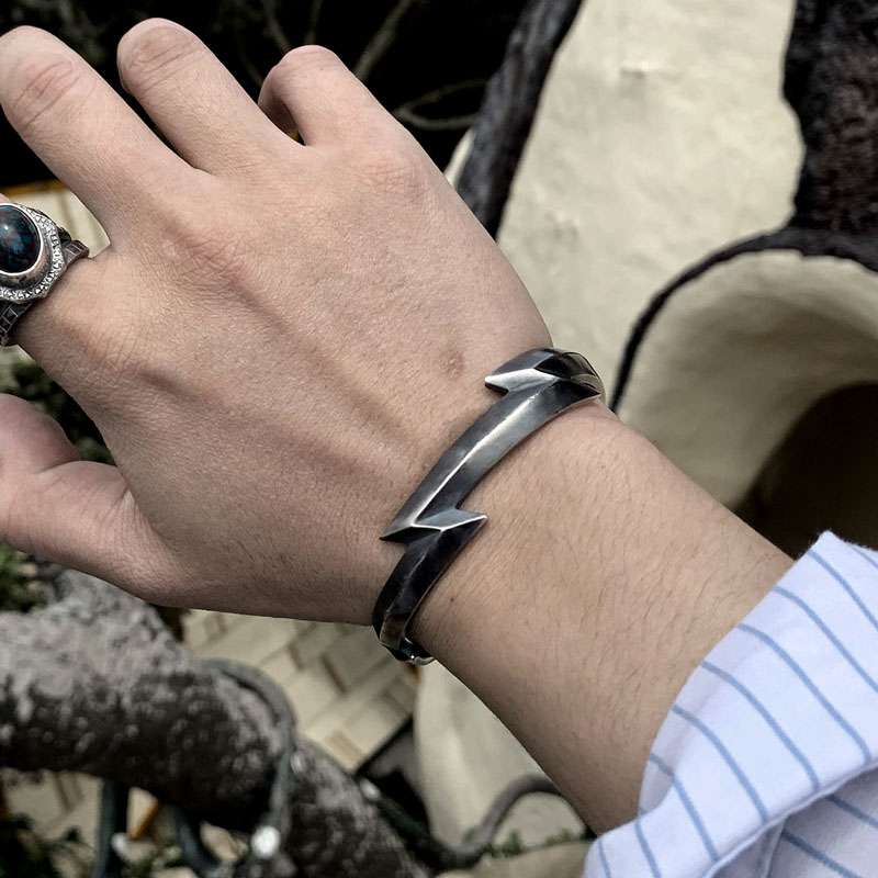 Lightning Bracelet 950 Sterling Silver symbol of strength Bracelets - 图片 5