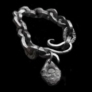 Tough Guy Skull Bracelet - Handmade 999 Silver Bracelet