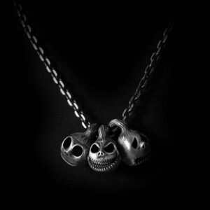 Pumpkin Skull Jack - 925 Silver Pendant Necklace for Men