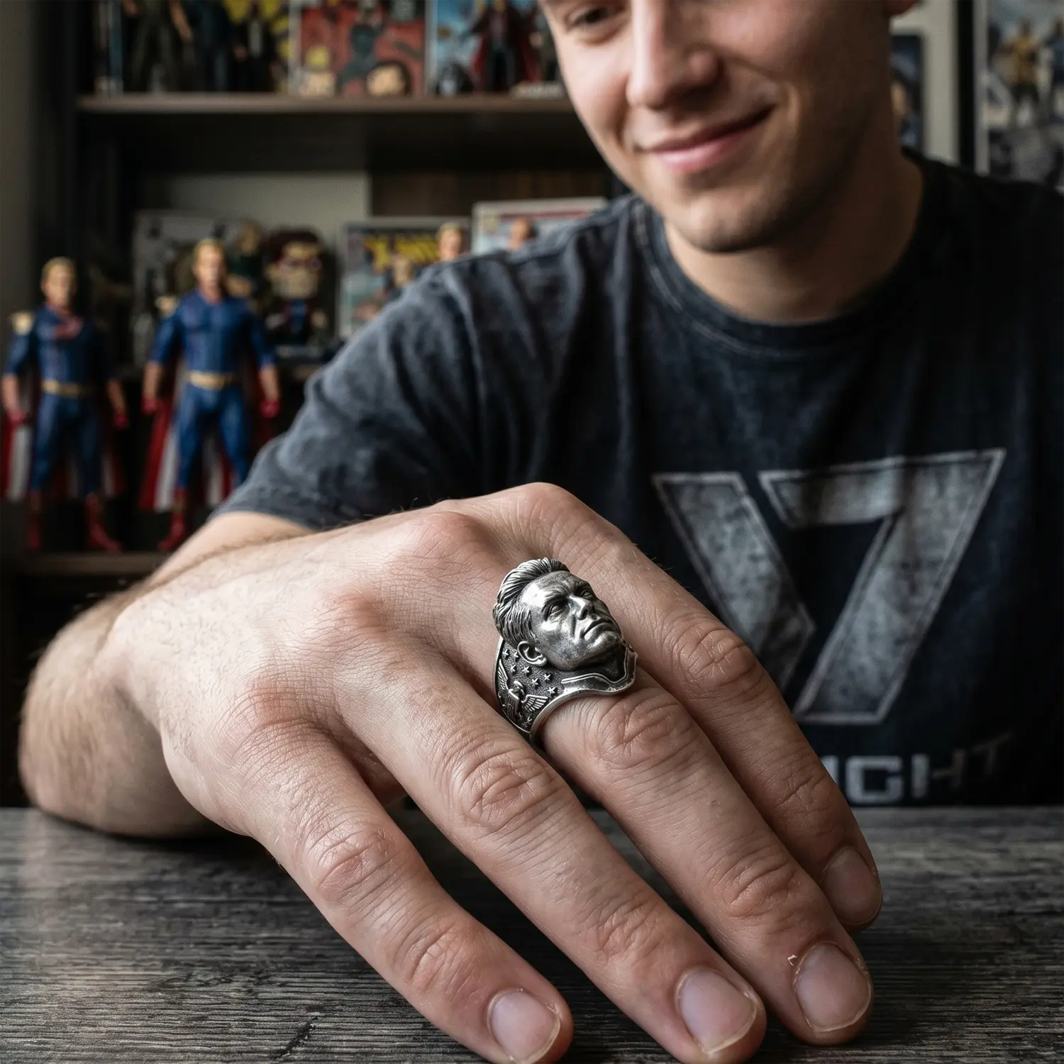 Homelander Ring - Bold 925 Sterling Silver | MENSSKULL - 图片 7