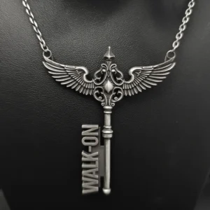 Custom Name Necklace – 925 Silver Angel Wing Key Pendant | Personalized Jewelry Gift