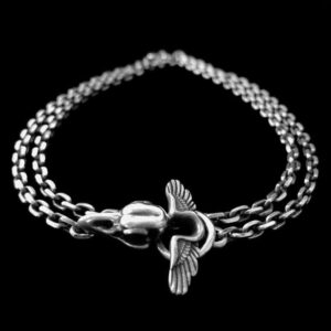 Sun Bird Skull - 925 Silver Necklace for Men