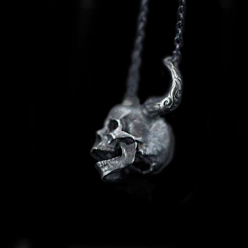 Skull Statement Necklace - 925 Silver Necklace for Men - 图片 4