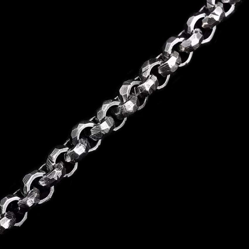 Hand-Forged 925 Sterling Silver Chunky Chain Necklace for Men - 图片 5