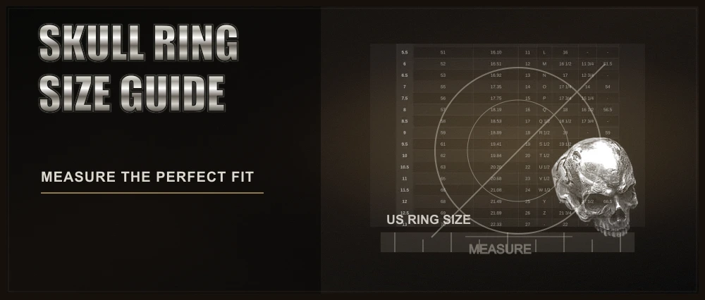 Skull Ring Size Guide